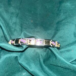 Black and Purple Heart Charm Bracelet. “Crazy in love”